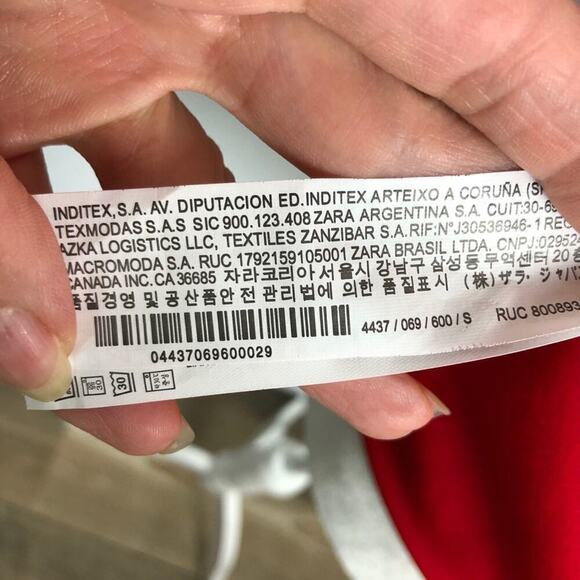 Zara Cut Out Cold Shoulders Holiday Party Shift Midi Dress Red Size Small Xmas - Picture 14 of 16